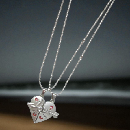 Couple Heart Pendant Necklace