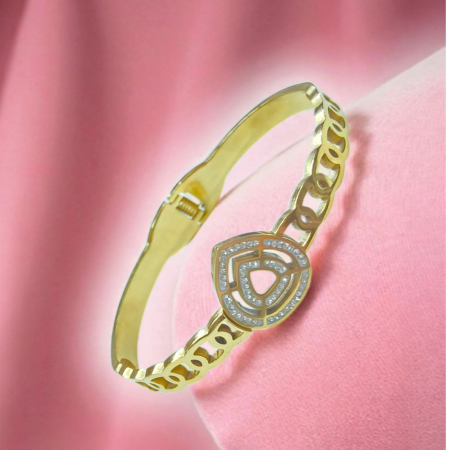 Geometric Motif Gold Plated Bracelet