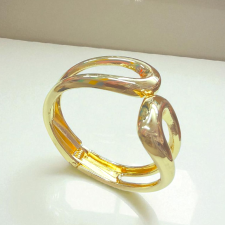 Modern Wave Design Gold Cuff Bracelet